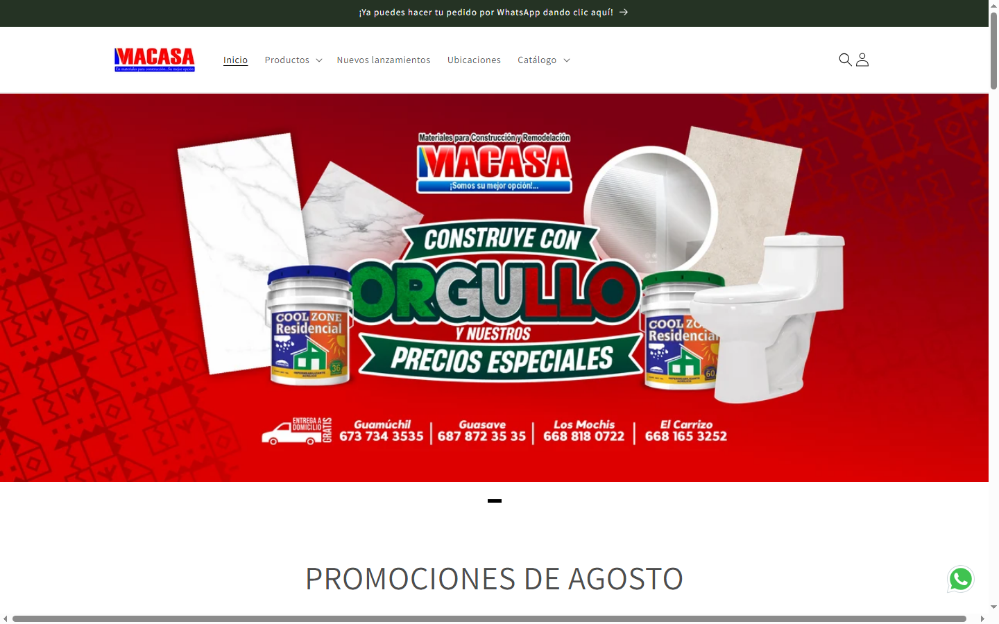 Página principal de Macasa
