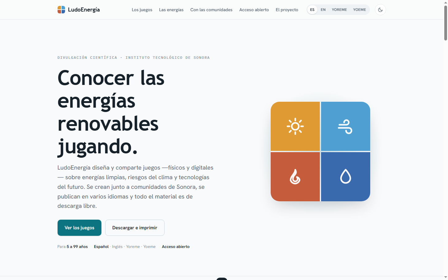 Página principal de LudoEnergía