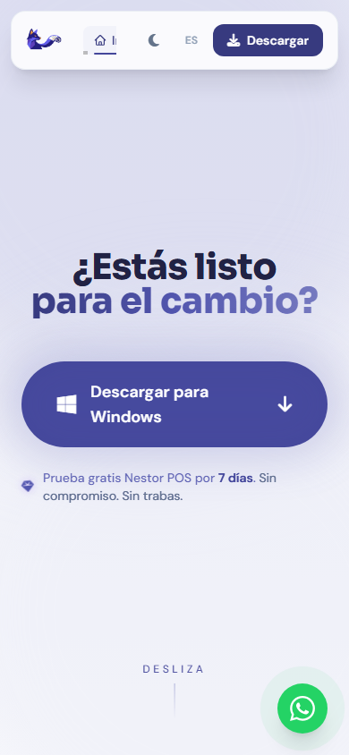 Versión para celular de Nestor POS